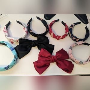 SOLDPackage of headbands and clip on bows - 6 headbands and 2 clip on large bows